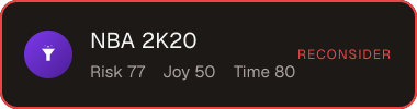 NBA 2K20 — Sifter score