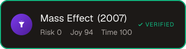 Mass Effect (2007) — Sifter score