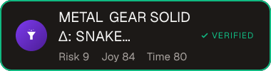 METAL GEAR SOLID Δ: SNAKE EATER — Sifter score