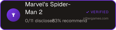 Marvel's Spider-Man 2 — Sifter score