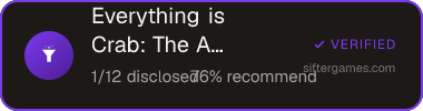 Everything is Crab: The Animal Evolution Roguelite — Sifter score