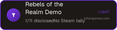 Rebels of the Realm Demo — Sifter score