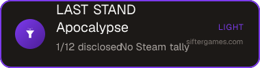 LAST STAND Apocalypse — Sifter score