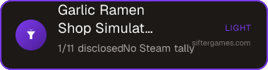 Garlic Ramen Shop Simulator — Sifter score