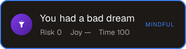 You had a bad dream — Sifter score