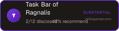 Task Bar of Ragnalis — Sifter score