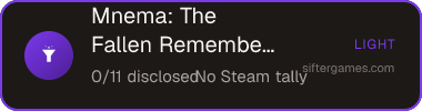 Mnema: The Fallen Remembered — Sifter score