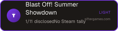 Blast Off! Summer Showdown — Sifter score