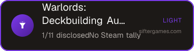 Warlords: Deckbuilding Autobattler Demo — Sifter score