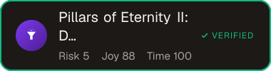 Pillars of Eternity II: Deadfire — Sifter score