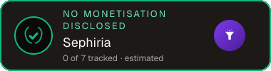 Sephiria — no monetisation disclosed