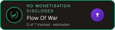 Flow Of War — no monetisation disclosed