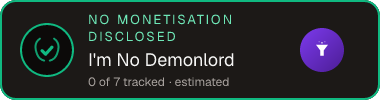 I'm No Demonlord — no monetisation disclosed