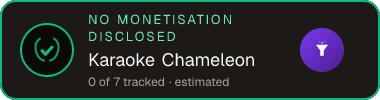 Karaoke Chameleon — no monetisation disclosed