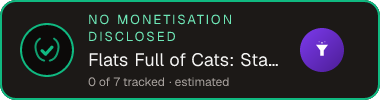Flats Full of Cats: Stars & Oysters — no monetisation disclosed
