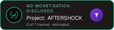 Project: AFTERSHOCK — no monetisation disclosed