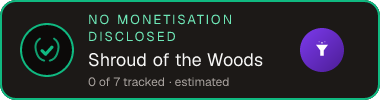 Shroud of the Woods — no monetisation disclosed
