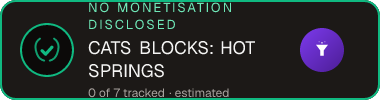 CATS BLOCKS: HOT SPRINGS — no monetisation disclosed