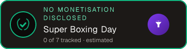Super Boxing Day — no monetisation disclosed