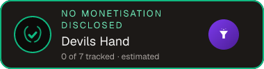 Devils Hand — no monetisation disclosed