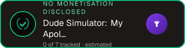 Dude Simulator: My Apologies — no monetisation disclosed