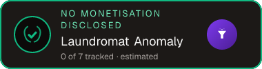 Laundromat Anomaly — no monetisation disclosed