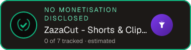 ZazaCut - Shorts & Clips Creator — no monetisation disclosed