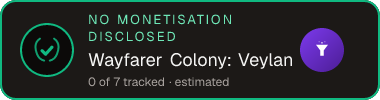 Wayfarer Colony: Veylan — no monetisation disclosed